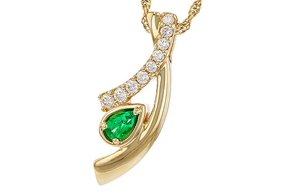 M293-60830: NECKLACE .17 EMERALD .34 TGW (5x3 EMER)