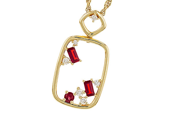 M293-60858: NECKLACE .33 TW RUBY .44 TGW
