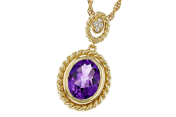 M293-63576: NECKLACE 1.38 AMETHYST 1.40 TGW (9x7MM AMY)