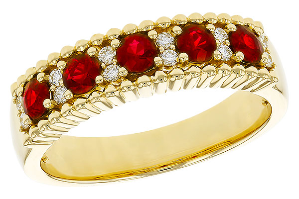 M293-63612: LDS WED RG .60 TW RUBY .72 TGW