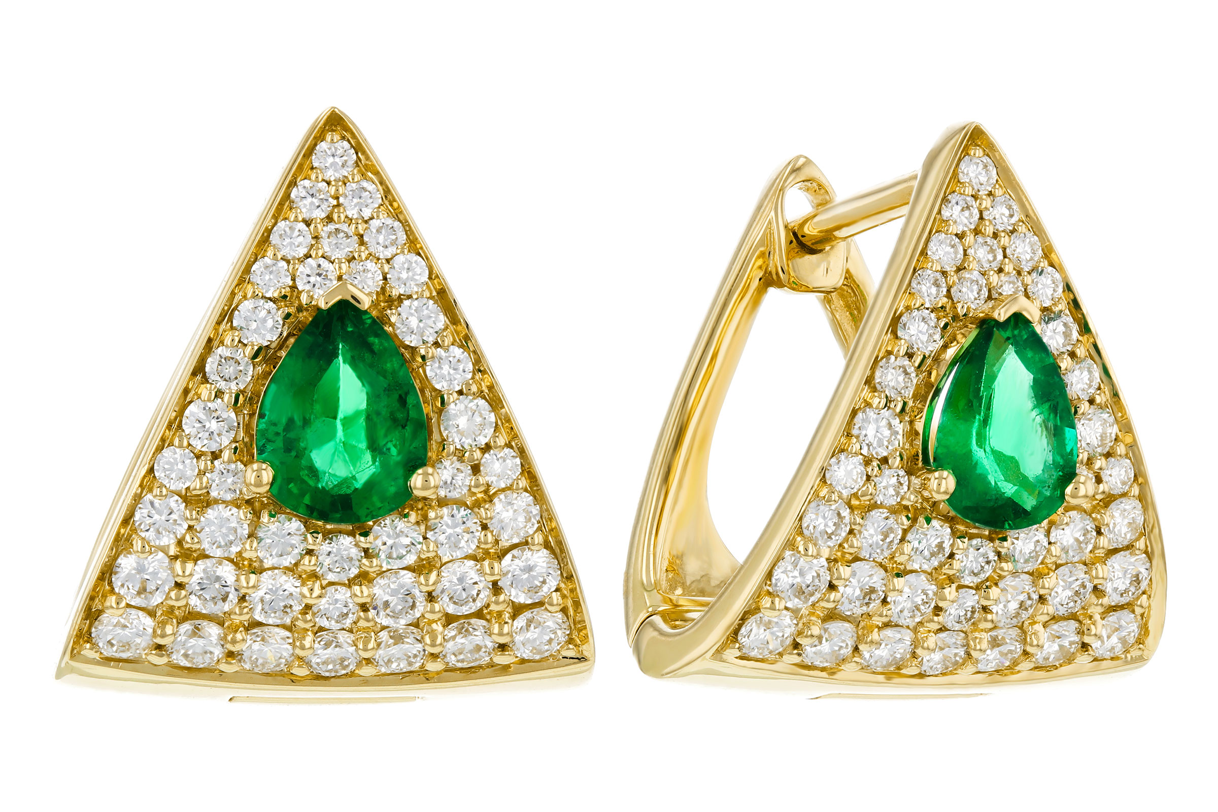 M294-48176: EARRINGS .45 TW EMERALD 1.00 TGW (5x4MM EM)